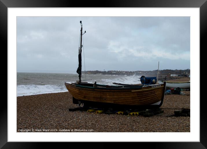 St Leonards Fishing Boats at Rest. Framed Mounted Print by Mark Ward