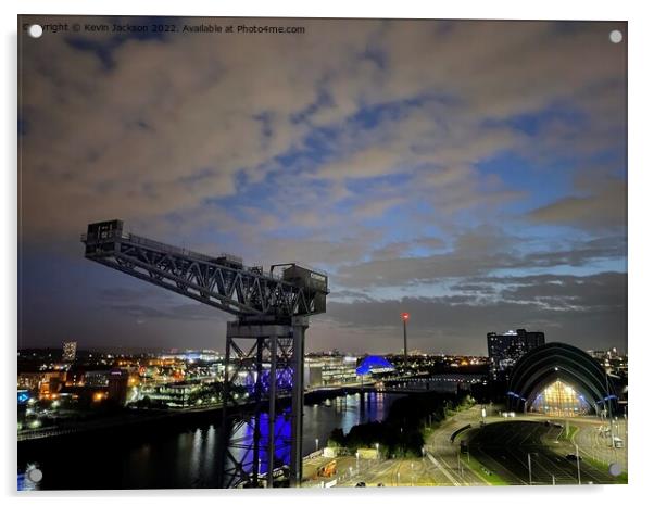 Glasgow at Night Acrylic by Kevin Jackson