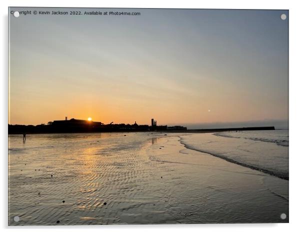 Sunset at East Sands, St Andrews Acrylic by Kevin Jackson