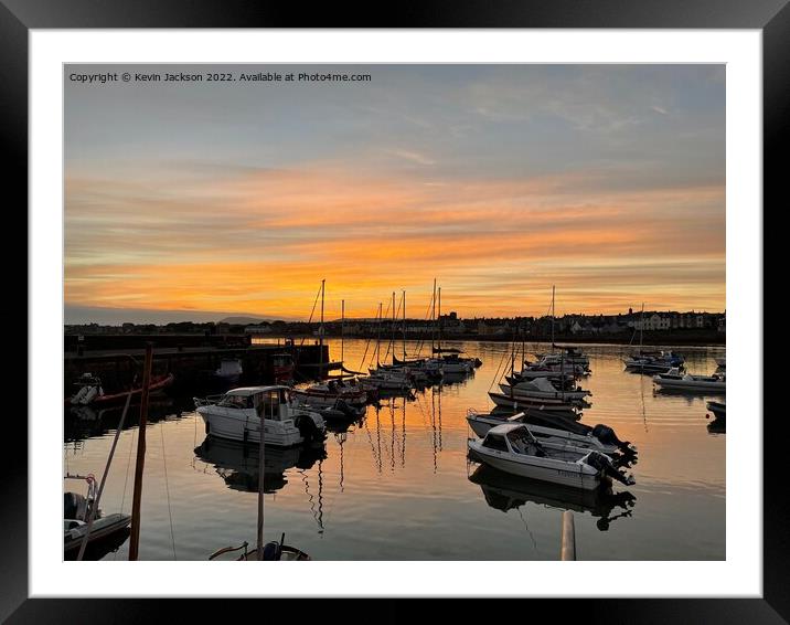 Sunset over Elie Harbour Framed Mounted Print by Kevin Jackson