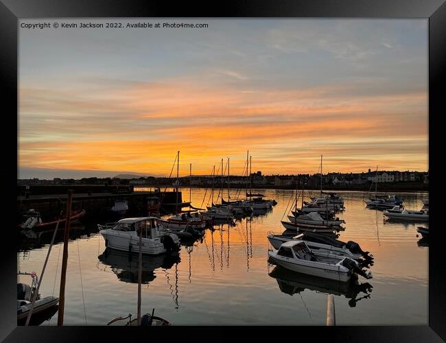 Sunset over Elie Harbour Framed Print by Kevin Jackson