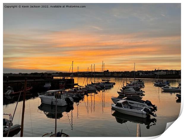 Sunset over Elie Harbour Print by Kevin Jackson