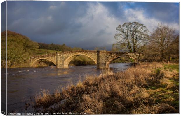 Winter days on the river Wharfe  Canvas Print by Richard Perks