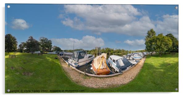 360 panorama of Womack Staithe on the River Thurne, Norfolk Broads Acrylic by Chris Yaxley