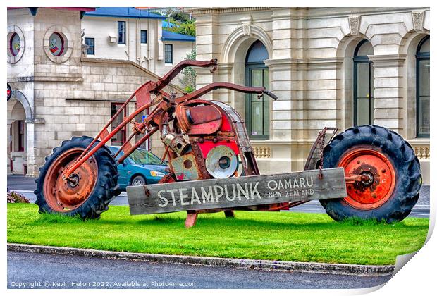 Steampunk bike, Oamaru, South Island, New Zealand Print by Kevin Hellon