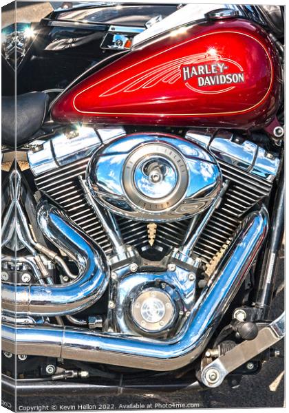 Harley Davidson Custom, 96 cubic inches motorbike Canvas Print by Kevin Hellon