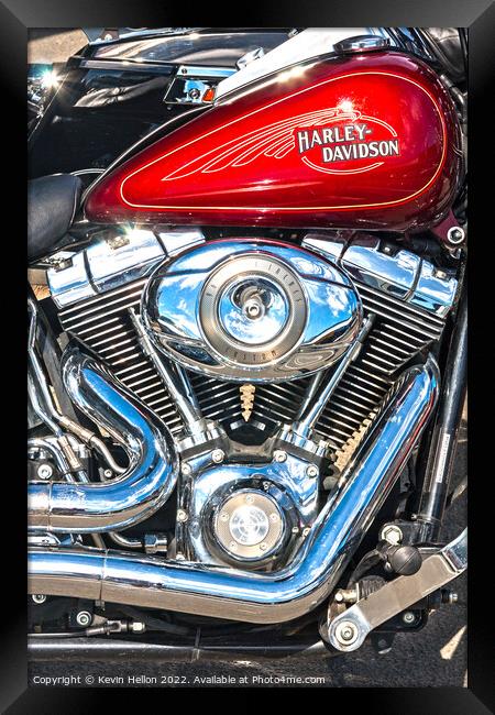 Harley Davidson Custom, 96 cubic inches motorbike Framed Print by Kevin Hellon