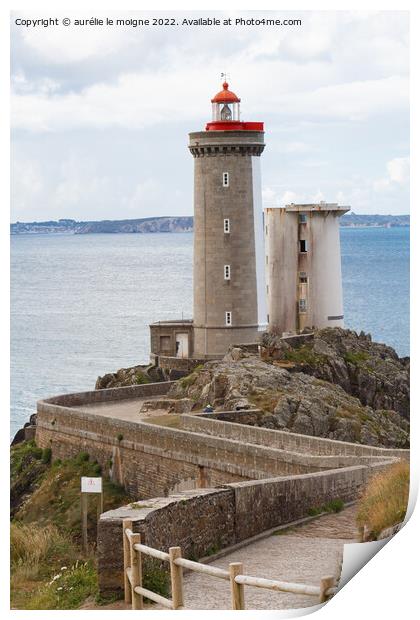 Petit Minou lighthouse in Plouzane Print by aurélie le moigne