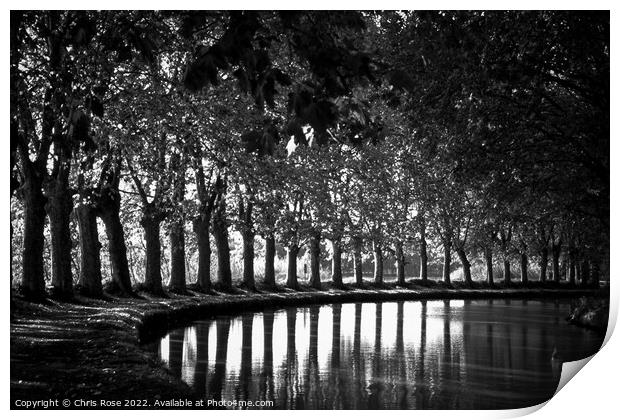 Canal du Midi at Capestang Print by Chris Rose
