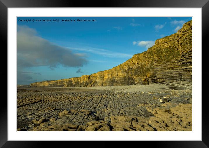 The cliffs of Nash Point looking west  Framed Mounted Print by Nick Jenkins