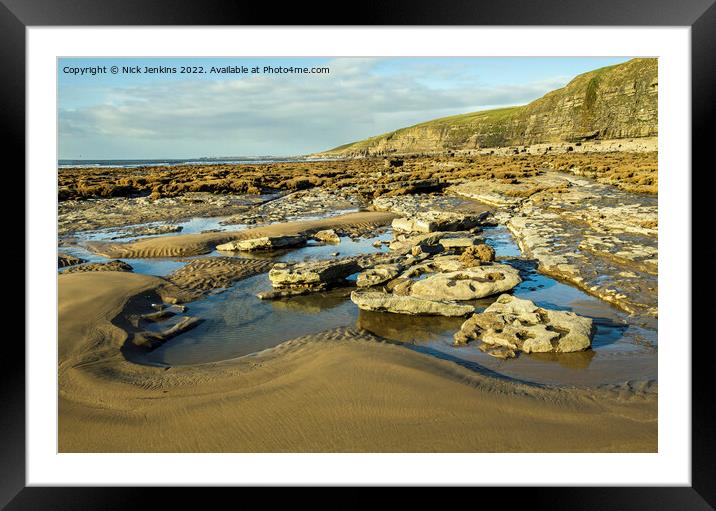 Dunraven Bay looking west south wales Framed Mounted Print by Nick Jenkins