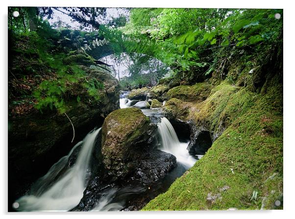 Tranquil Hosh Falls Acrylic by Stuart Jack