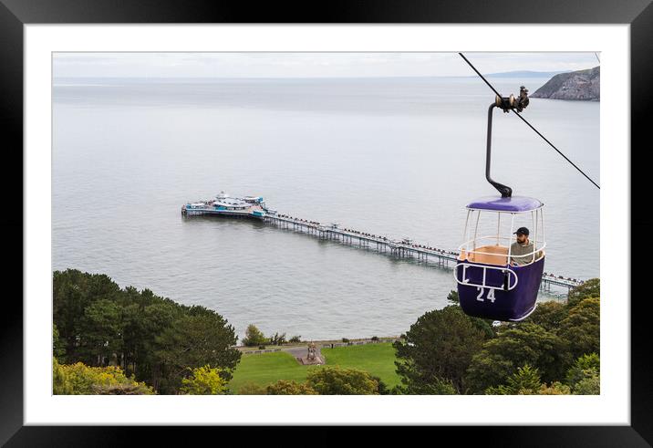 Cable car going up the Great Orme Framed Mounted Print by Jason Wells