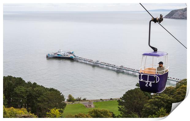 Cable car going up the Great Orme Print by Jason Wells