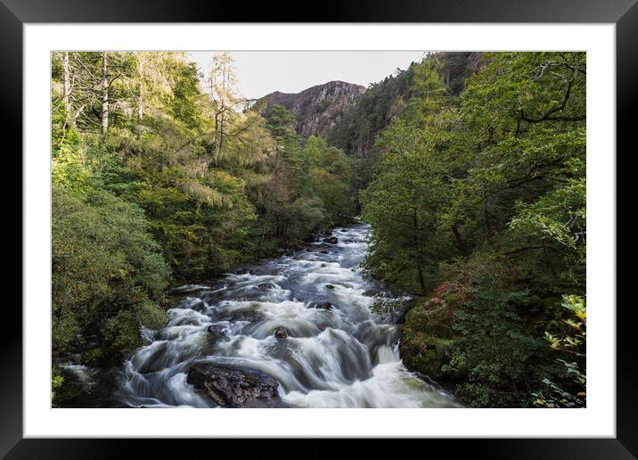 Water flowing down the Aber Glaslyn Pass Framed Mounted Print by Jason Wells