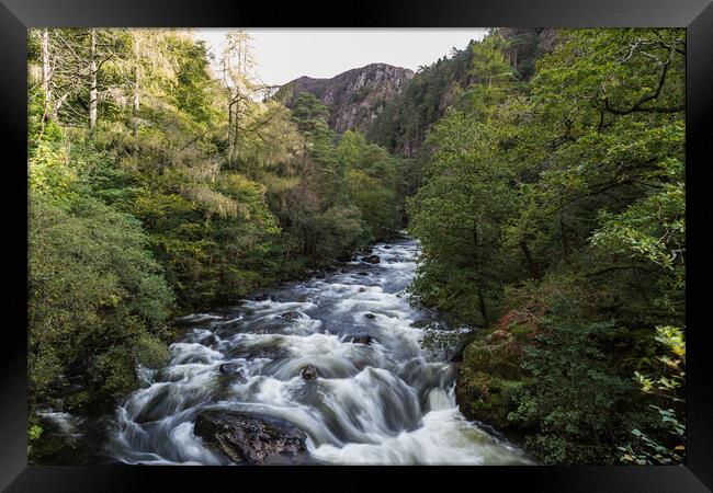 Water flowing down the Aber Glaslyn Pass Framed Print by Jason Wells