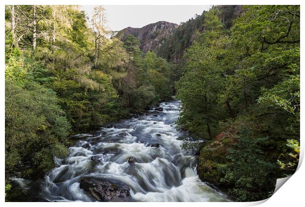 Water flowing down the Aber Glaslyn Pass Print by Jason Wells