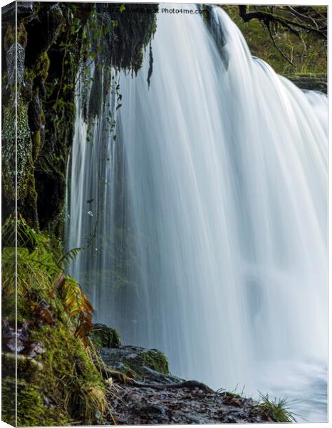 The Upper Ddwli Waterfall Vale of Neath Canvas Print by Nick Jenkins