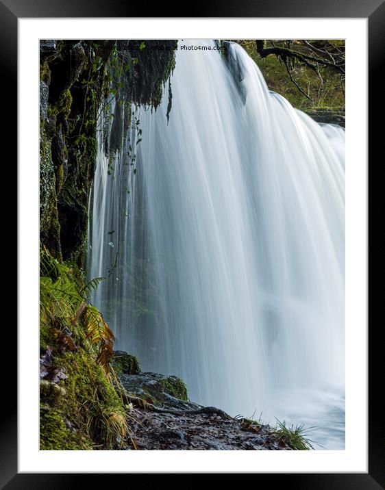 The Upper Ddwli Waterfall Vale of Neath Framed Mounted Print by Nick Jenkins