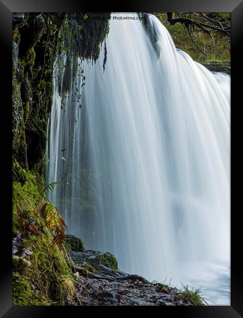 The Upper Ddwli Waterfall Vale of Neath Framed Print by Nick Jenkins