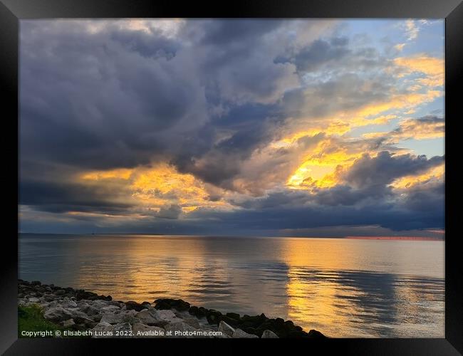 Sunset at Reculver Framed Print by Elisabeth Lucas