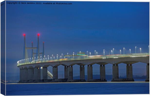 The Prince of Wales Bridge Lit Up One Evening Canvas Print by Nick Jenkins