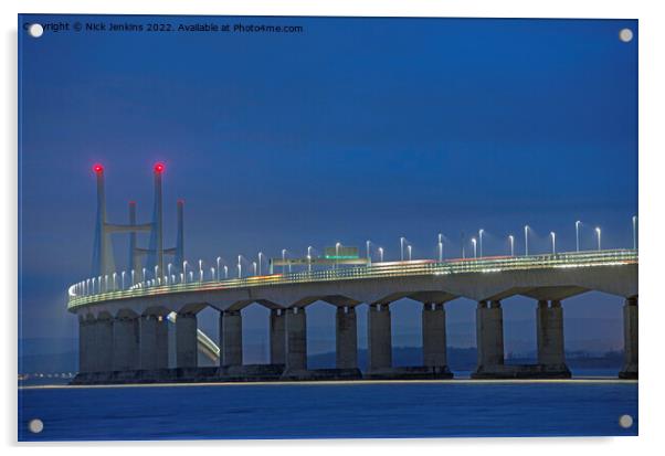 The Prince of Wales Bridge Lit Up One Evening Acrylic by Nick Jenkins