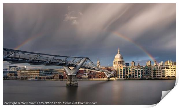 ST. PAUL'S CATHEDRAL WITH RAINBOW Print by Tony Sharp LRPS CPAGB