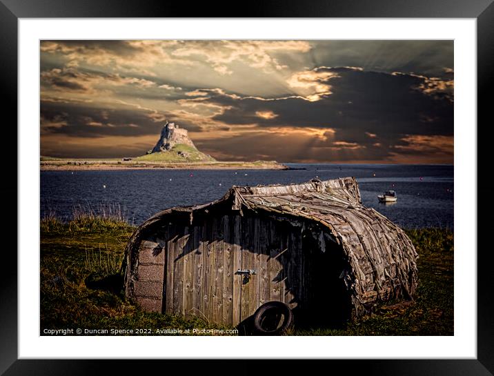 Holy Island, No Place Like Home Framed Mounted Print by Duncan Spence