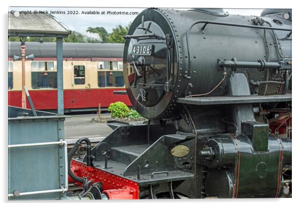 Steam Engine 43106 at Kidderminster Station Acrylic by Nick Jenkins