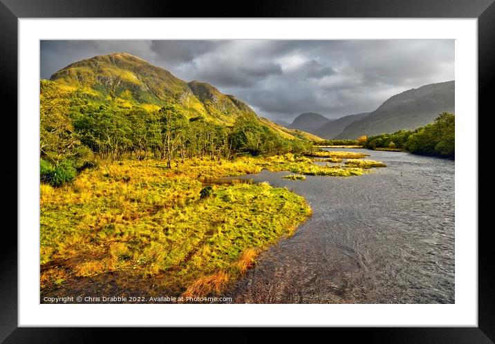 The River Elchaig in Glen Elchaig Framed Mounted Print by Chris Drabble