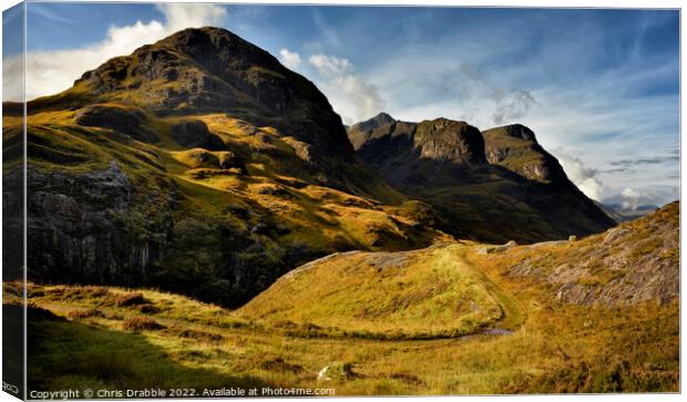 The Three Sisters of the Bidean Nam Bian Canvas Print by Chris Drabble