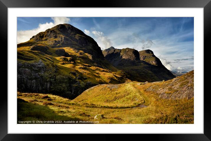 The Three Sisters of the Bidean Nam Bian Framed Mounted Print by Chris Drabble