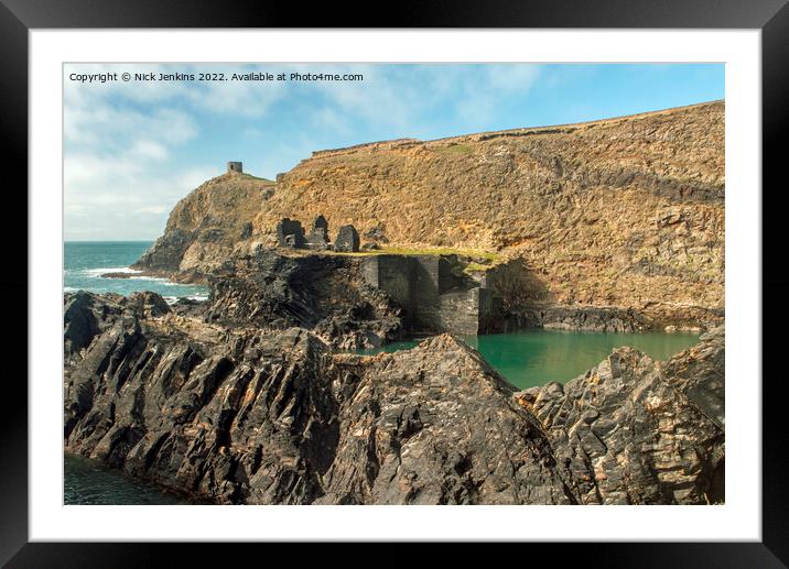 Blue Lagoon at Abereiddy Pembrokeshire Framed Mounted Print by Nick Jenkins
