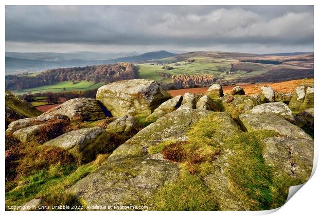 The view from Carhead Rocks. Print by Chris Drabble