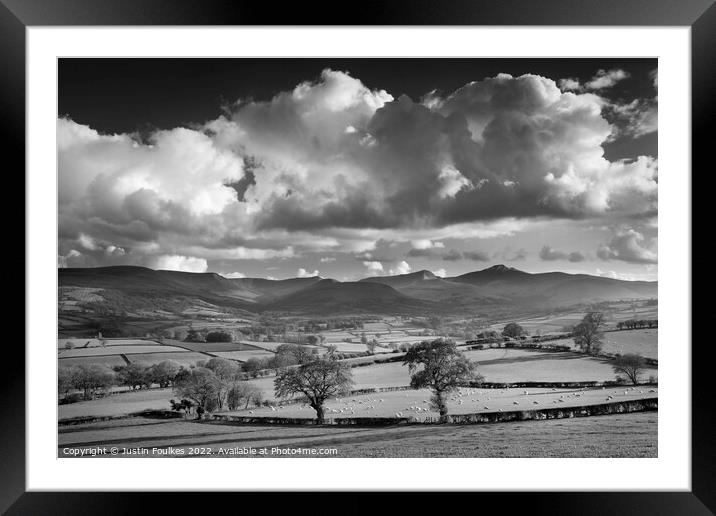 Clouds over the Brecon Beacons, Wales Framed Mounted Print by Justin Foulkes