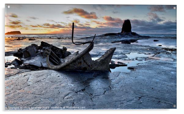 The wreck of the Admiral Von Tromp and Black Nab a Acrylic by Chris Drabble