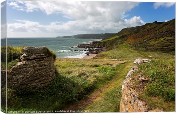 This way, Start Point, Devon Canvas Print by Duncan Spence