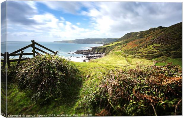 Not far to Go Now, Start Point, Devon. Canvas Print by Duncan Spence