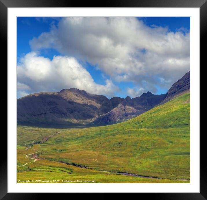 Black Cuillin Mountain Fairy Pool Path Glenbrittle Isles Of Skye Framed Mounted Print by OBT imaging