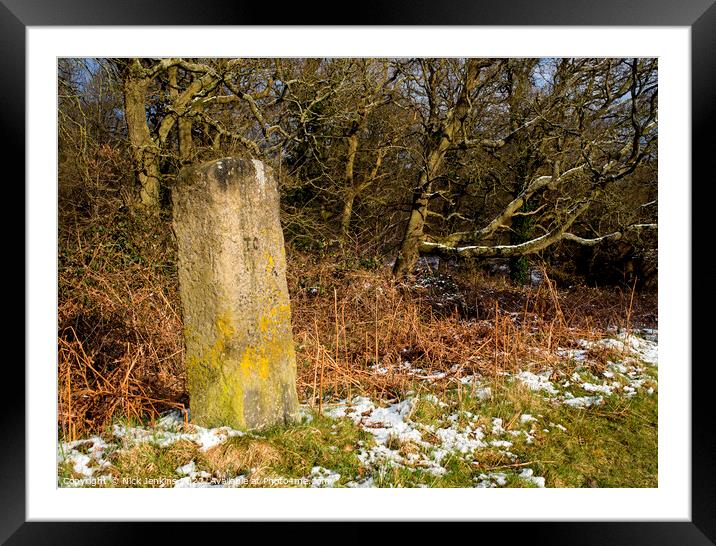 Milestone near Yorkley Forest of Dean Framed Mounted Print by Nick Jenkins