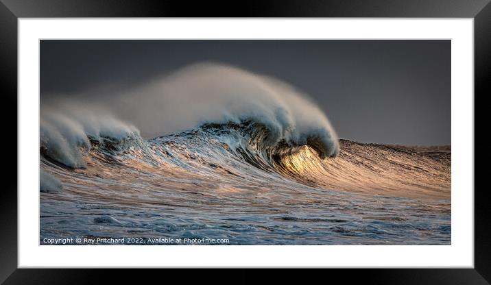 Marsden Wave Framed Mounted Print by Ray Pritchard