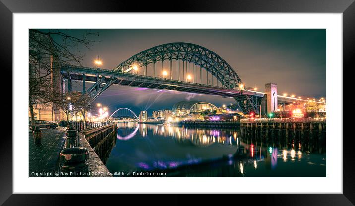 Lasers at Newcastle  Framed Mounted Print by Ray Pritchard