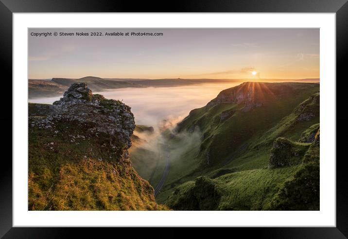 Majestic Sunrise over Winnats Pass Framed Mounted Print by Steven Nokes