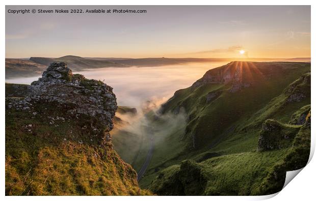 Majestic Sunrise over Winnats Pass Print by Steven Nokes