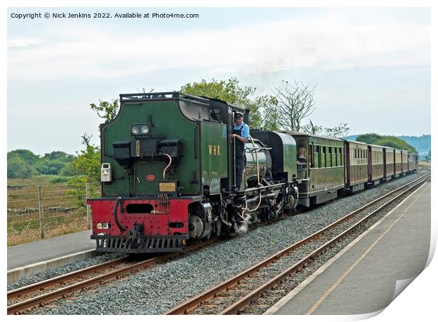 Welsh Highland Railway Pont Croesor Print by Nick Jenkins