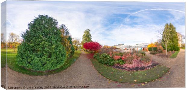 360 Panorama in Cambridge Botanical Garden Canvas Print by Chris Yaxley