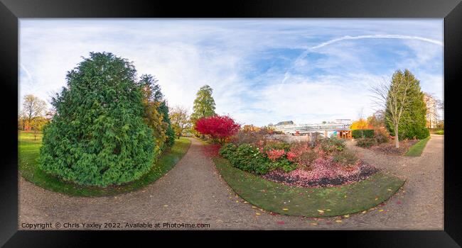 360 Panorama in Cambridge Botanical Garden Framed Print by Chris Yaxley