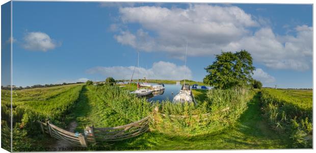 360 panorama captured along the River Thurne Canvas Print by Chris Yaxley