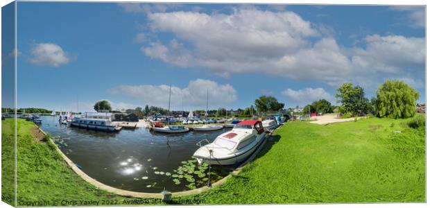 360 panorama from the bank of the River Bure, Horning Canvas Print by Chris Yaxley